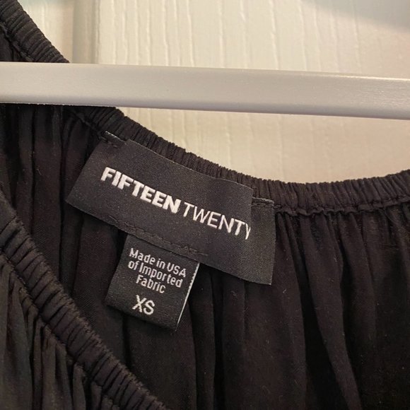 Beautiful black blouse with 3/4 sleeve and tie in front! - Picture 2 of 3